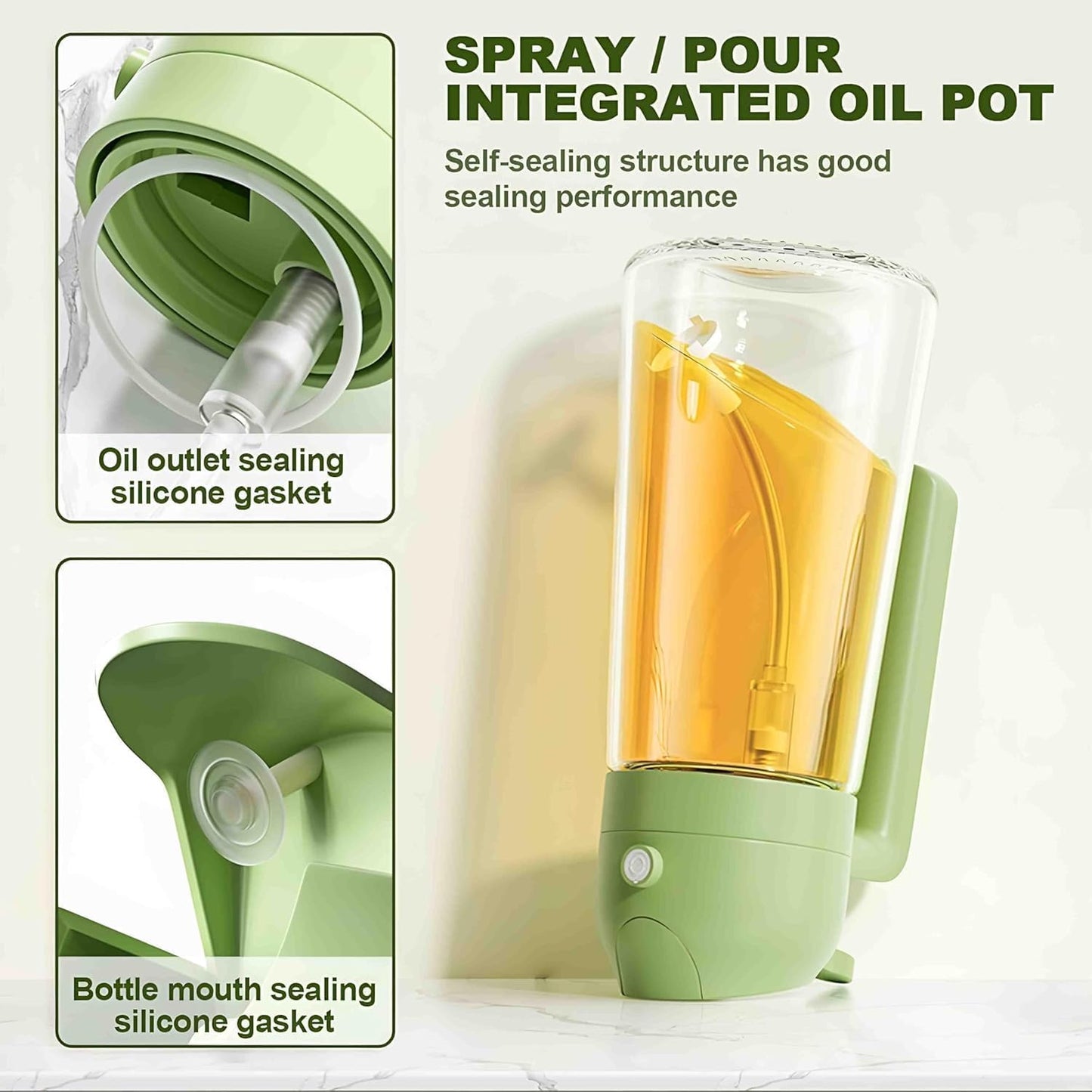 WAREKITTH Oil Spray Bottle for Cooking, Premium Glass 2 in 1 Oil Dispenser for Kitchen, Food Grade Oil Sprayer Containers with Nozzle, Oil Bottle for Air Fryer, Roasting and Frying 500 ML (Multicolour) | for Cooking