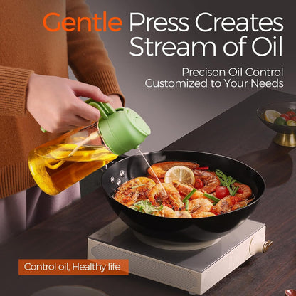 WAREKITTH Oil Spray Bottle for Cooking, Premium Glass 2 in 1 Oil Dispenser for Kitchen, Food Grade Oil Sprayer Containers with Nozzle, Oil Bottle for Air Fryer, Roasting and Frying 500 ML (Multicolour) | for Cooking