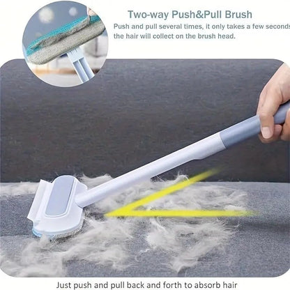 WAREKITTH Multifunctional Screen Brush 4 in 1 with Extended Handle for Window and Mesh Cleaning, Double Sided Mosquito Net Cleaner Grey