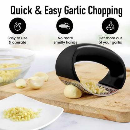 WAREKITTH Stainless Steel Garlic Press | Garlic Crusher Rocker | Easy Garlic Mincer | Heavy Duty Garlic Presser Tool