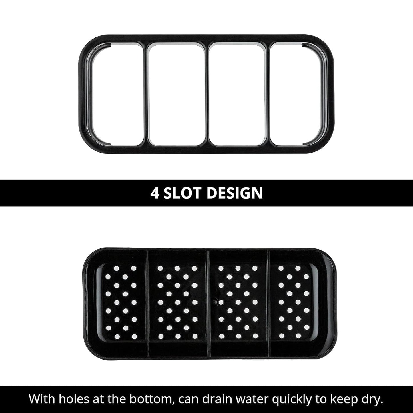 WAREKITTH Large Stainless Steel Spoon Stand for Kitchen Steel Cutlery Stand Spoon Organizer for Kitchen