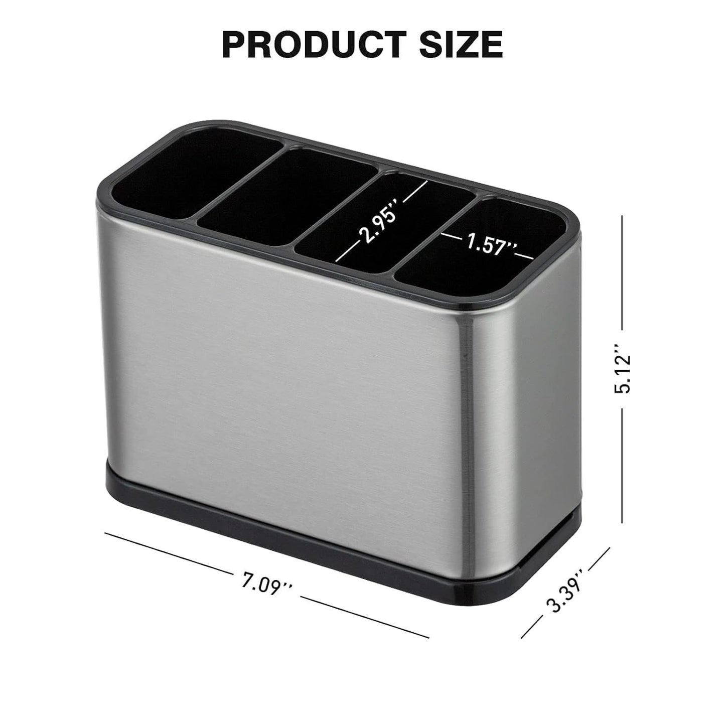 WAREKITTH Large Stainless Steel Spoon Stand for Kitchen Steel Cutlery Stand Spoon Organizer for Kitchen
