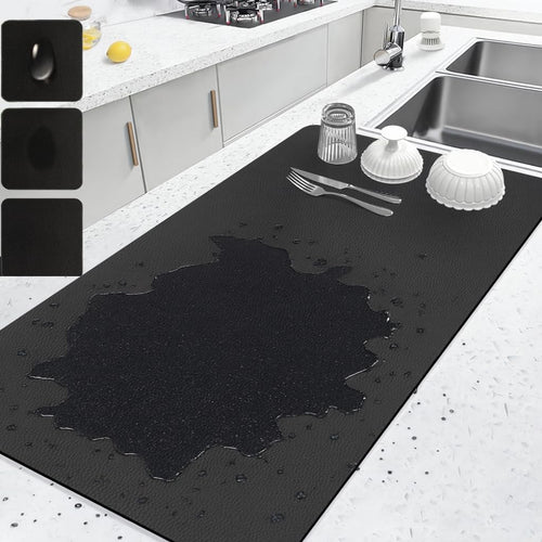 WAREKITTH Large Dish Drying Mat for Kitchen 40x60 cm – Super Water Absorbent Quick Dry Mat with Anti-Slip Rubber Backing | Non-Slip Countertop Drying Pad for Utensils, Dishes, Coffee Station & Multi-Purpose Use