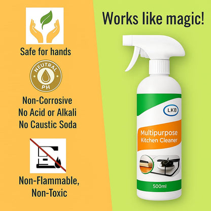 WAREKITTH 500Ml Kitchen Cleaner Spray Oil & Grease Stain