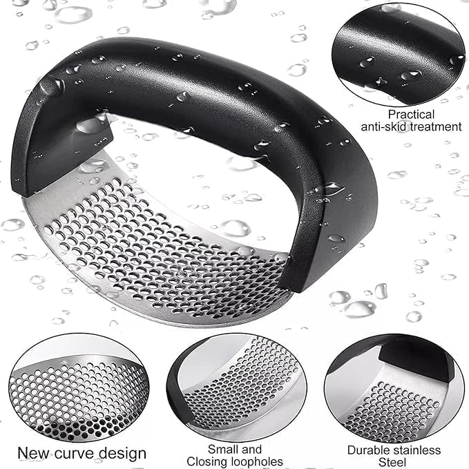 WAREKITTH Stainless Steel Garlic Press | Garlic Crusher Rocker | Easy Garlic Mincer | Heavy Duty Garlic Presser Tool