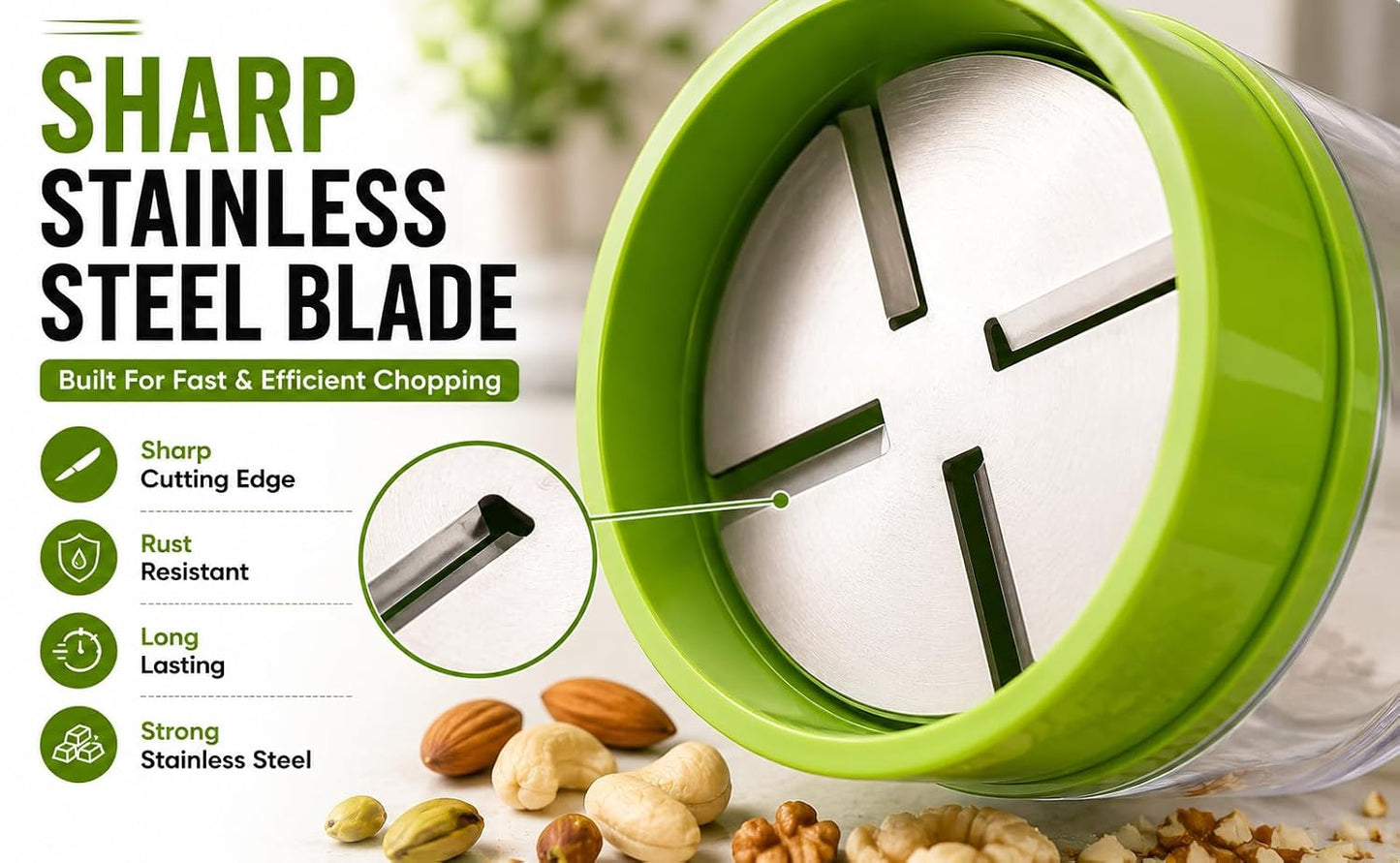 WAREKITTH Pro Dry Fruit and Nut Cutter Slicer, fine Cup Slicer Kitchen Gadget for Dry Fruit Chopper, Badam kaaju Walnut Pista Cutter Chopper Machine Hand Nuts Chopper for Kitchen Items for Gift Home Gadgets