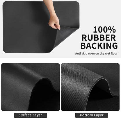 WAREKITTH Large Dish Drying Mat for Kitchen 40x60 cm – Super Water Absorbent Quick Dry Mat with Anti-Slip Rubber Backing | Non-Slip Countertop Drying Pad for Utensils, Dishes, Coffee Station & Multi-Purpose Use